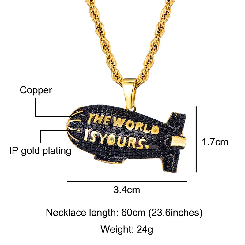 The World Is Yours Blimp Necklace